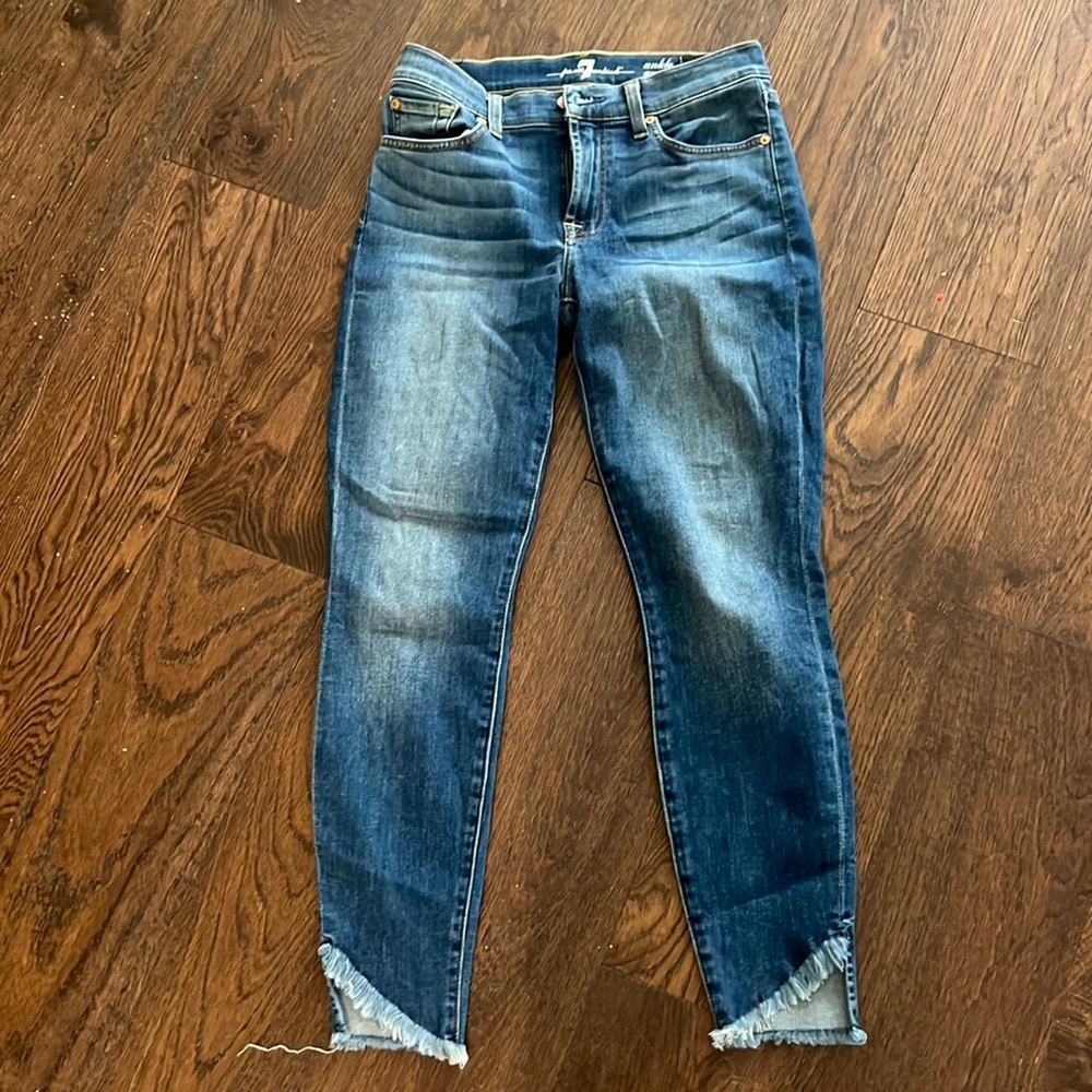 7 all man kind jean ankle fray
